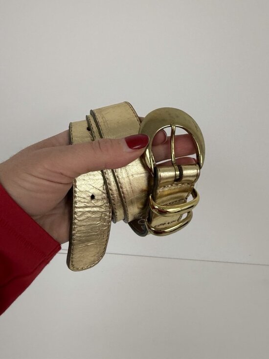 r. olivieri designs Women\'s vintage gold Genuine Leather Belt 90s Y2K main image 14